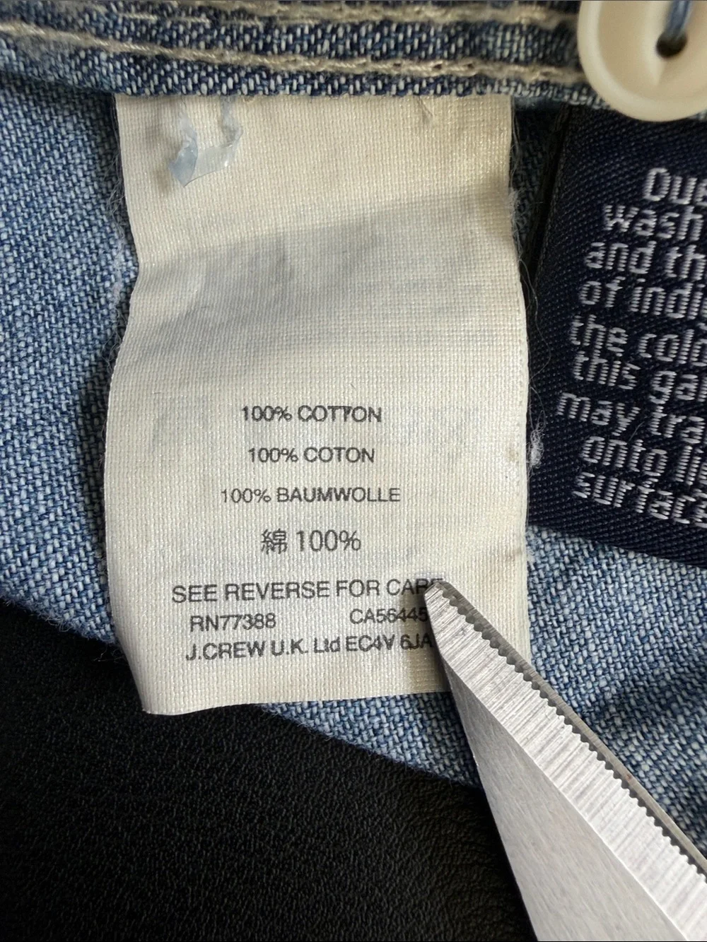 J.Crew Factory Chambray Button Front Shirt Women’s 16 Blue Cotton Long Sleeve